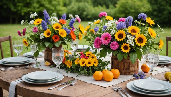 Comment élaborer une décoration estivale de table éblouissante avec des fleurs fraîches?